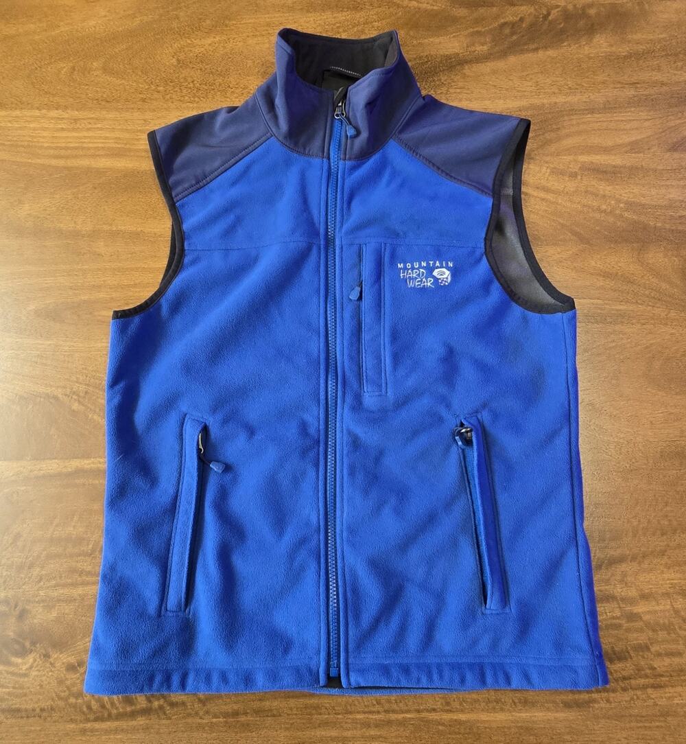 Mountain Hardwear Mountain Tech Fleece Vest Mens Small S Blue Full